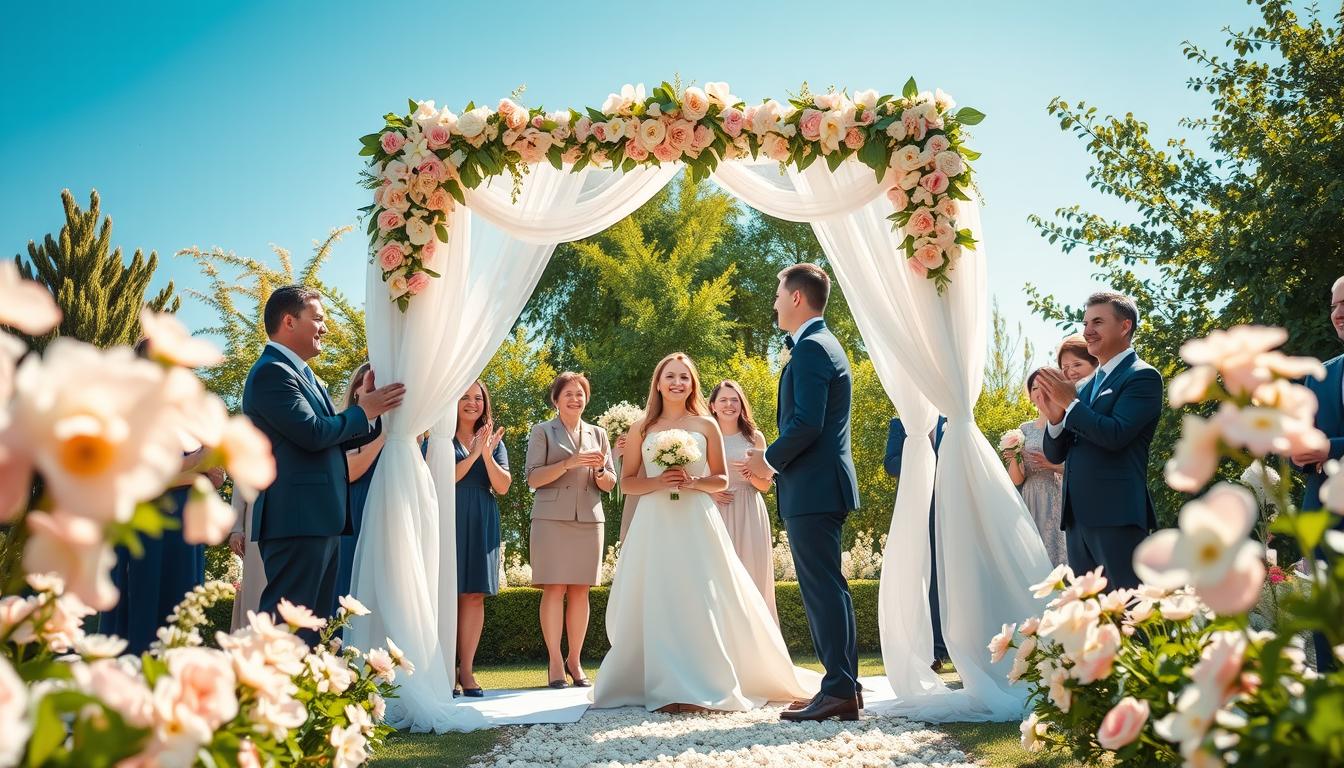 Glückwünsche zur Hochzeit für das Brautpaar