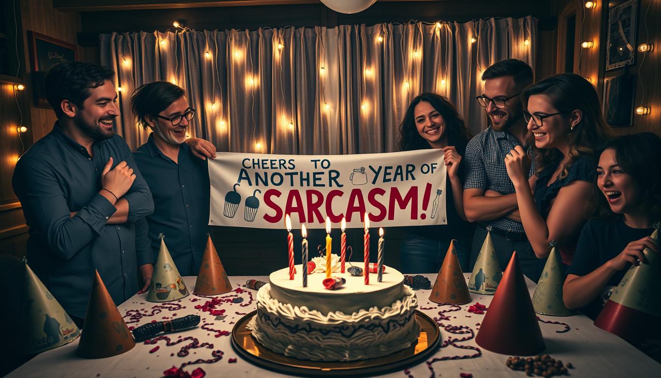 Sarkastische Geburtstagssprüche mit schwarzem Humor
