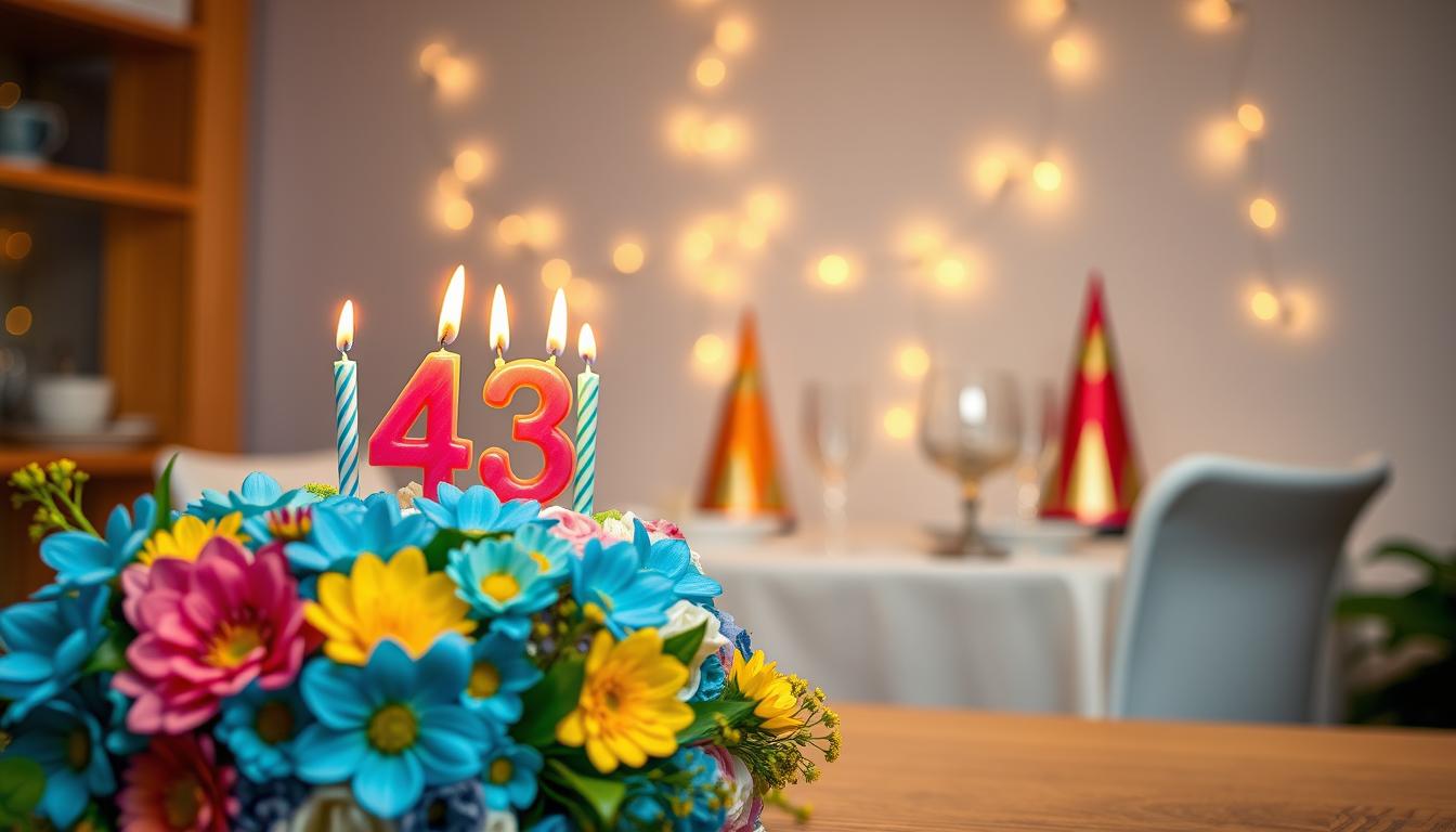 Glückwünsche zum 43. Geburtstag