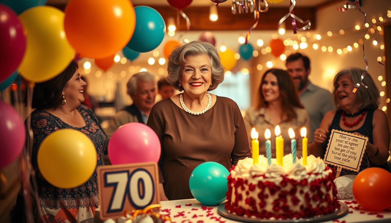 Humorvolle Sprüche zum 70. Geburtstag für eine Frau